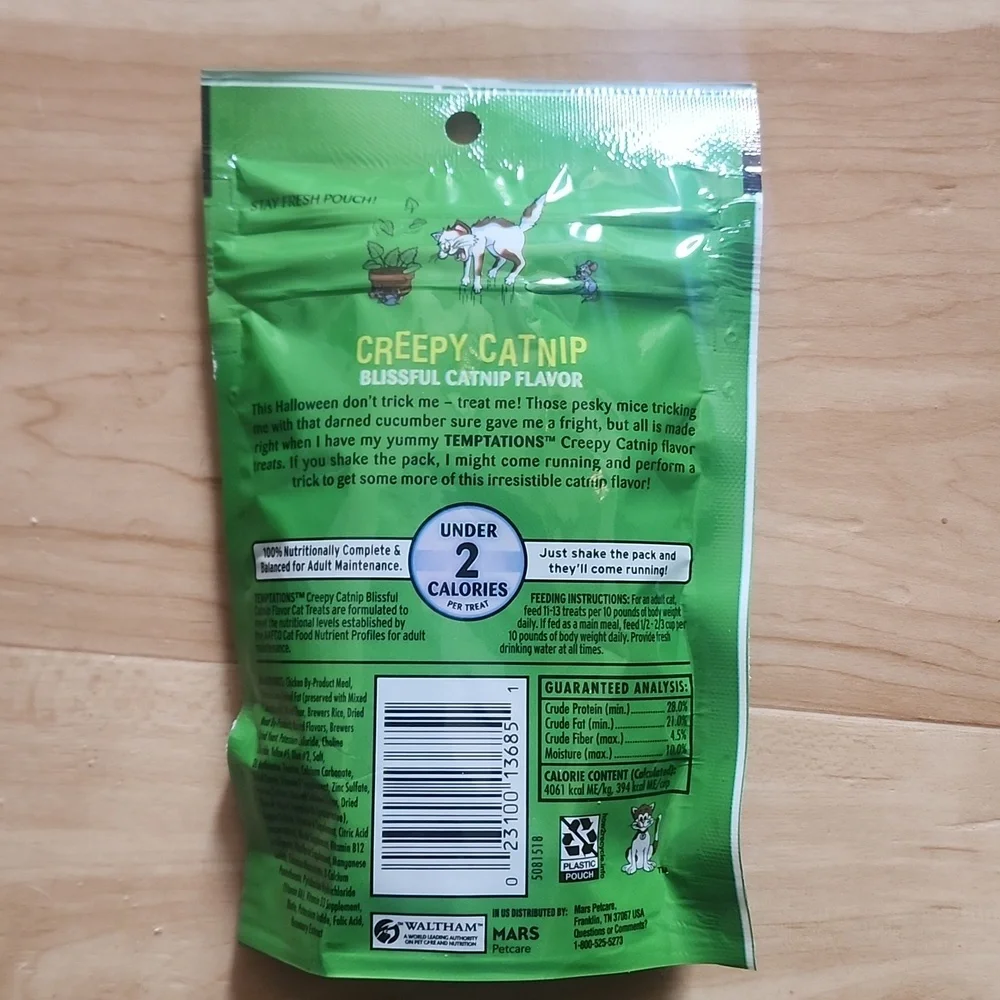 Creepy Catnip Temptations Cat Treat Blissful Catnip Flavor 3oz 2pc Exp 9/25
